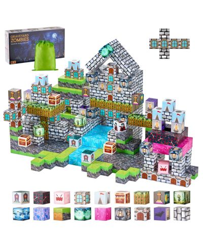 Mecale Cemetery Zombie Themed 100-Piece Magnetic Building Set, Ages 3+