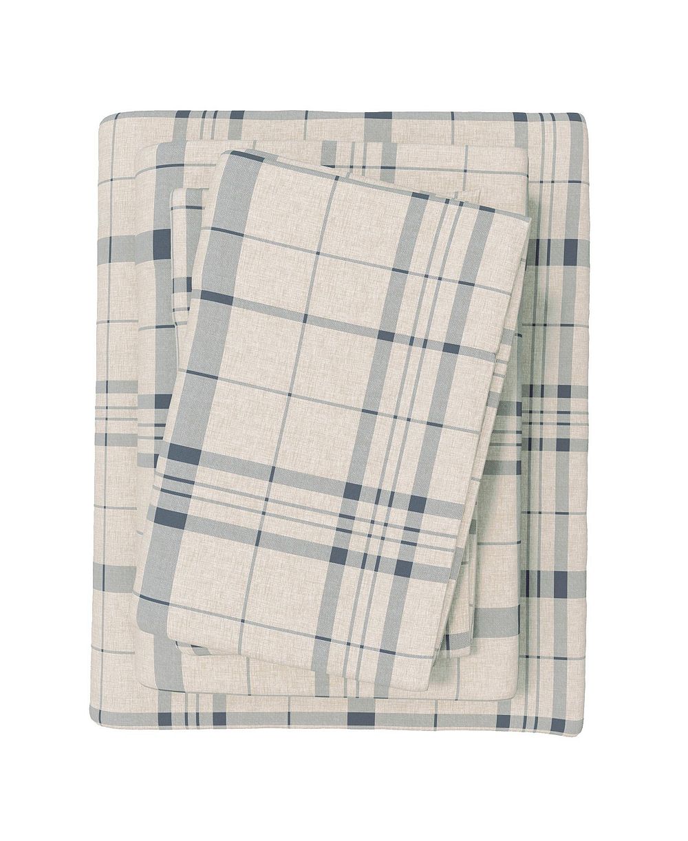 Linery & Co Ultra-Soft Turkish Cotton Plaid Flannel Sheet Set