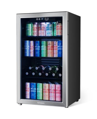 Мини-холодильник hOmeLabs для напитков на 120 банок, Glass Door, 3.2 Cu Ft