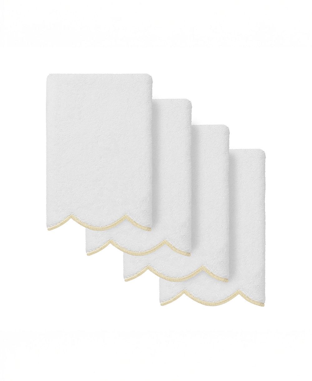 Набор из 4 шт. полотенец для рук Linum Home Adornia Scallop Cotton, 11" x 18"