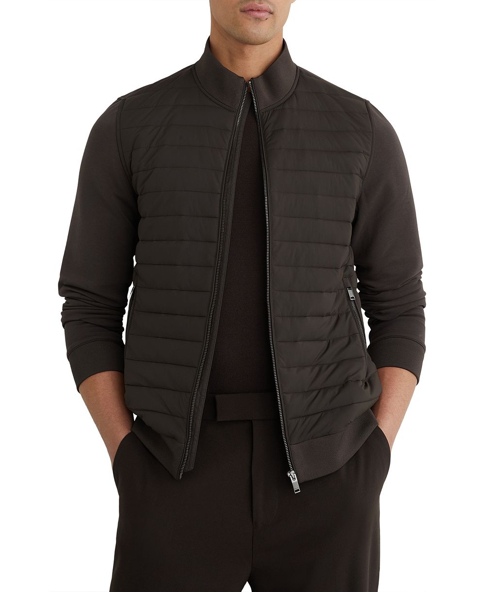 REISS Men's Freddie Quilted Hybrid Jacket