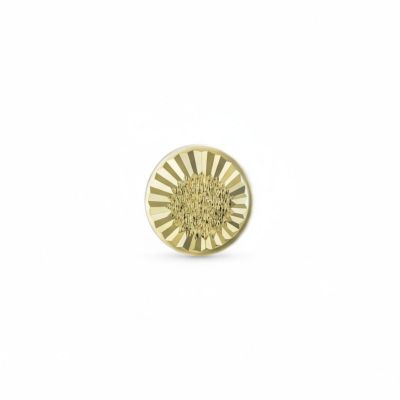 Bling Jewelry Simple Classic Small10K Round Half Button Dome Star Brust 1 Piece Stud Earring
