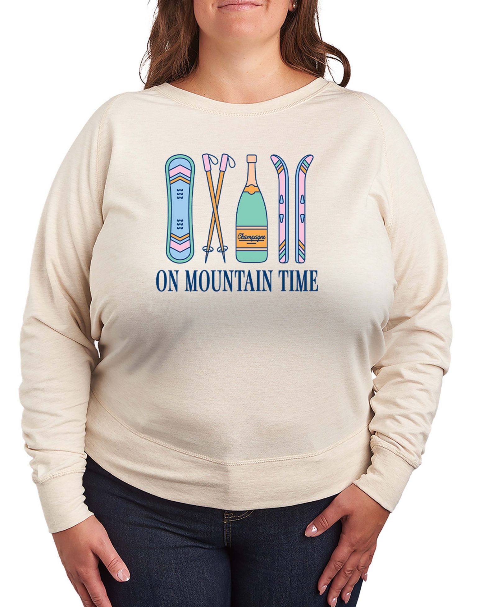 Футболка Hybrid Apparel Plus Size On Mountain Time Word Art Pullover T-shirt
