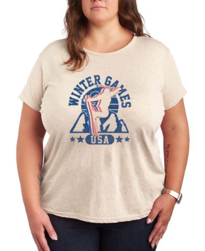 Hybrid Apparel Plus Size Winter Games Word Art Short sleeve T-Shirt