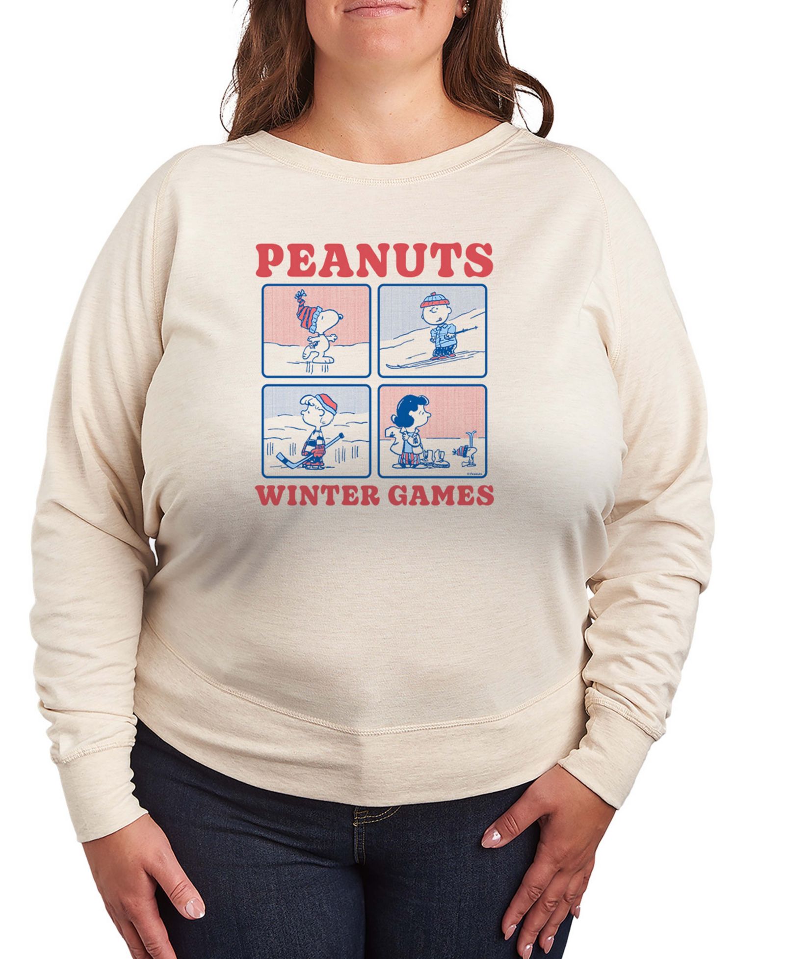 Футболка Hybrid Apparel Plus Size Peanuts Winter Games Word Art Pullover