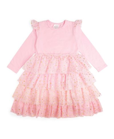 Платье Sweet Wink Pink Princess Tiered Long Sleeve Tutu для девочек