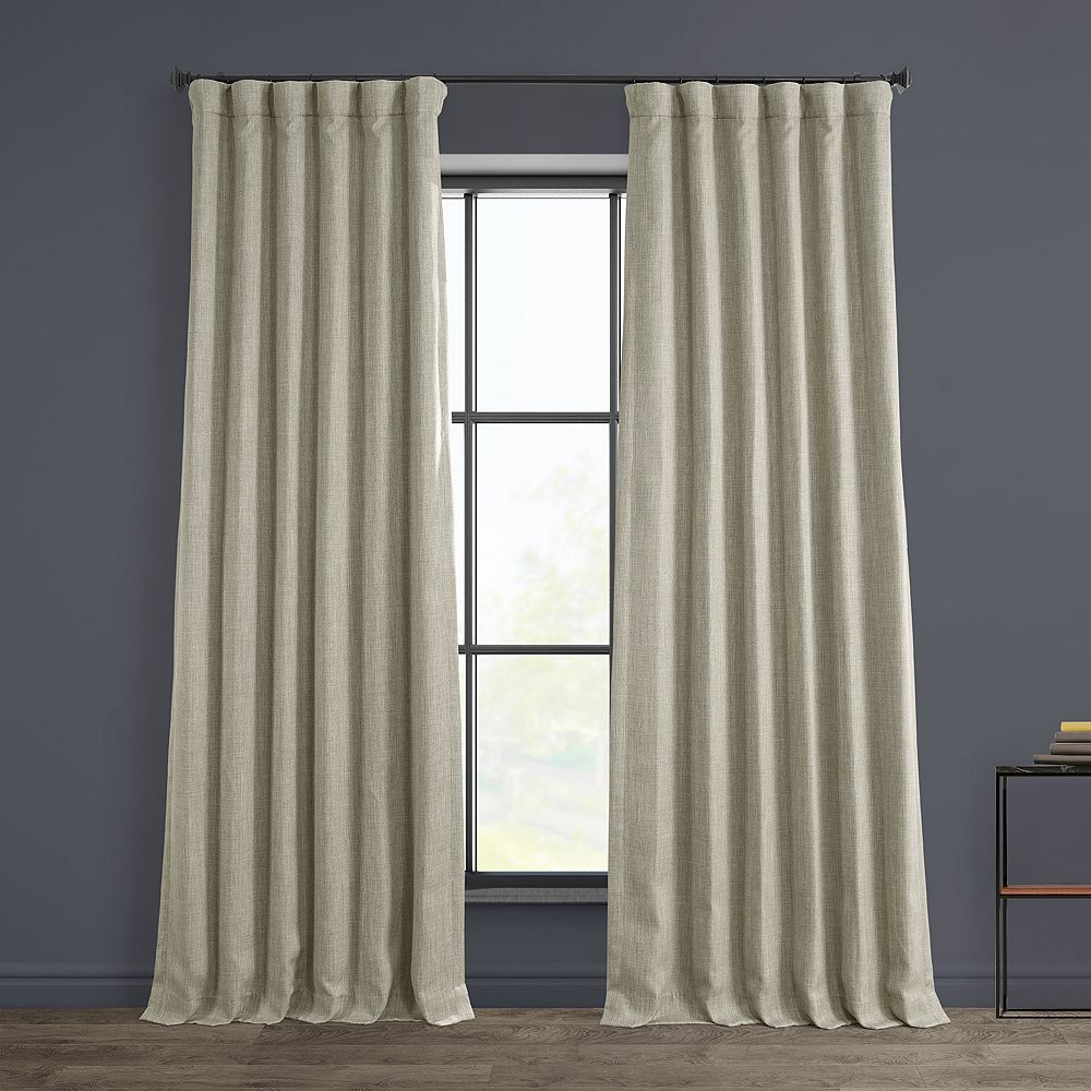 Half Price Drapes Faux Linen Room Darkening Curtains for Bedroom and Living Room Curtains (1 Panel)