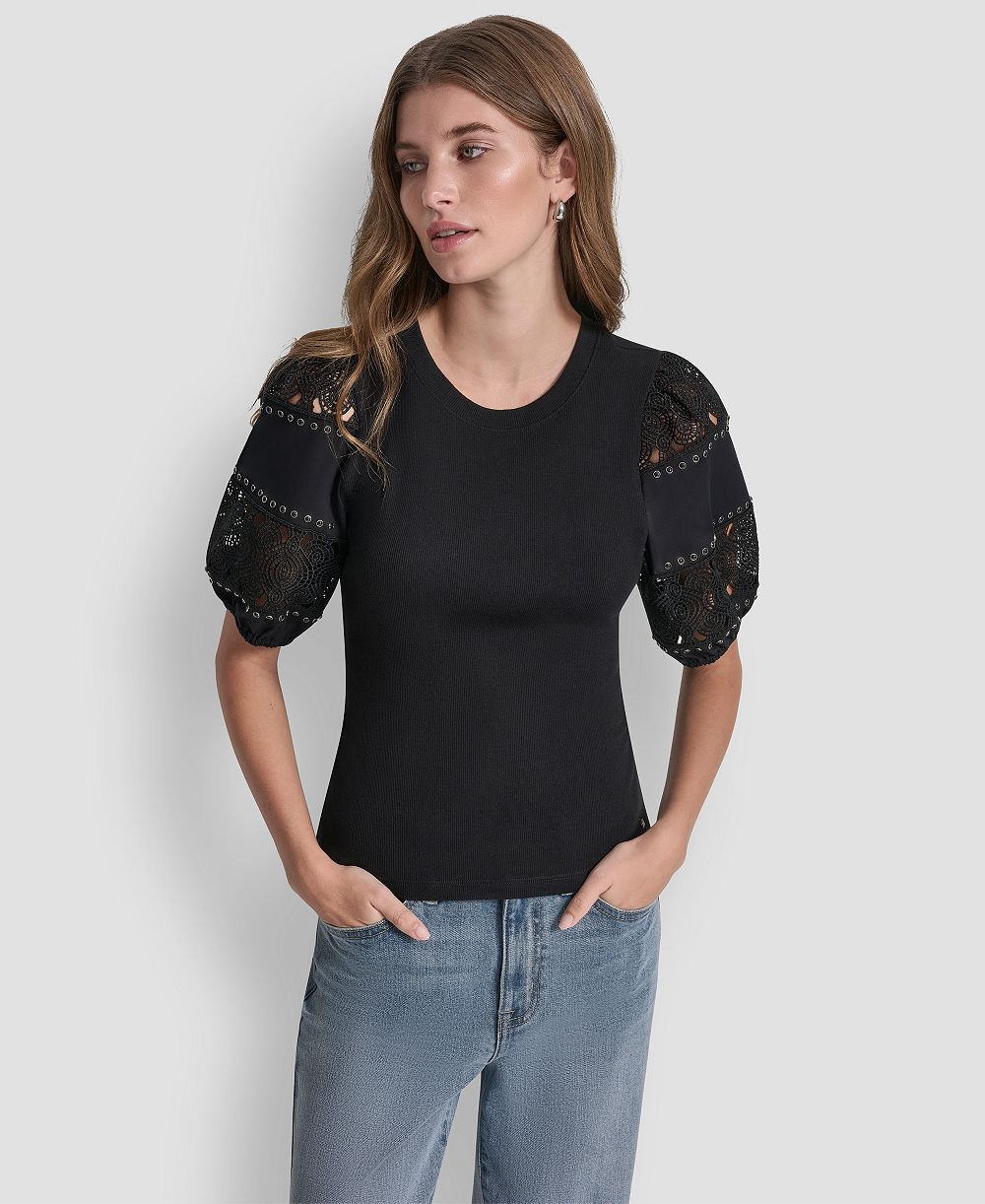 DKNY Jeans мини-юбка с кружевом Petite
