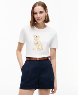 Tommy Hilfiger Women's Graphic Dog Print T-Shirt