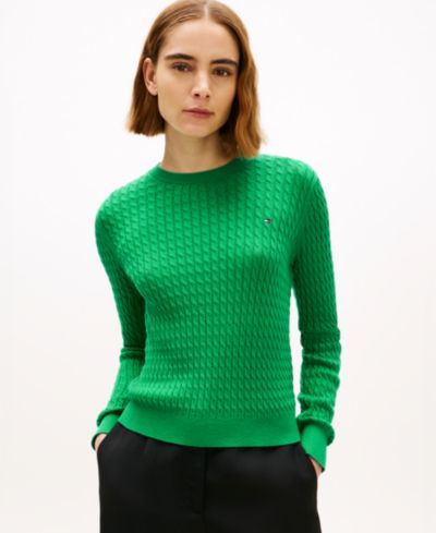 Tommy Hilfiger Women's Fine Gauge Cable Crewneck Sweater