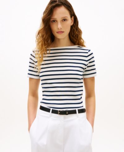 Tommy Hilfiger Женская трикотажная футболка с закругленным вырезом
