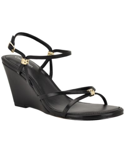 Calvin Klein Women's Deliney Strappy Wedge Dress Sandals
