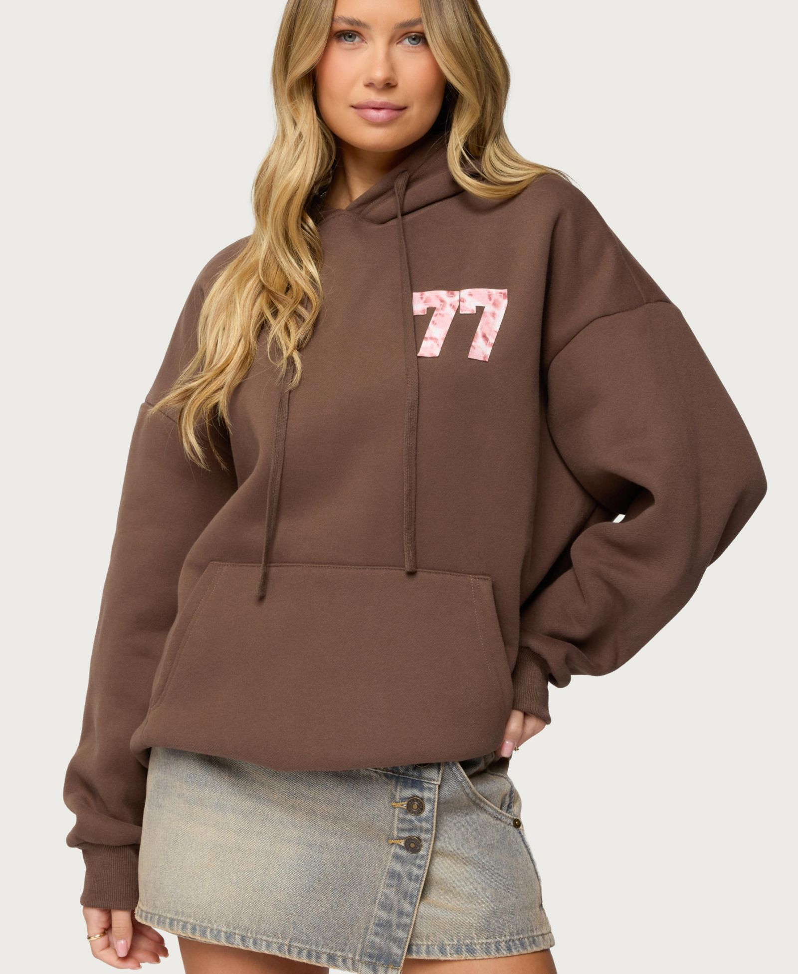 Женское худи Edikted Leopard 77 Oversized
