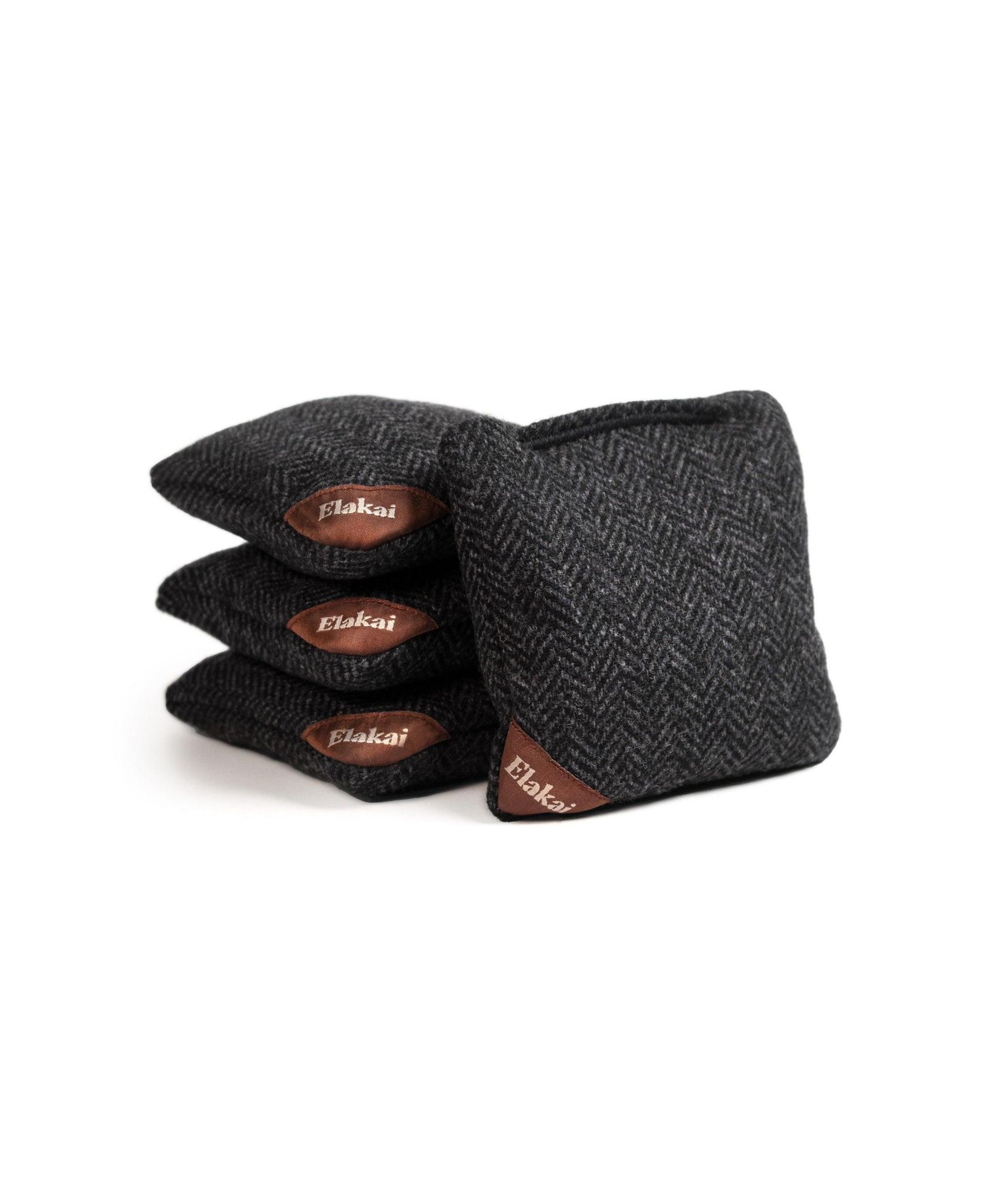 Elakai Herringbone Aviator All-Weather Resin-Filled Regulation-Size Cornhole Bags, Set of 4, Ages 14+