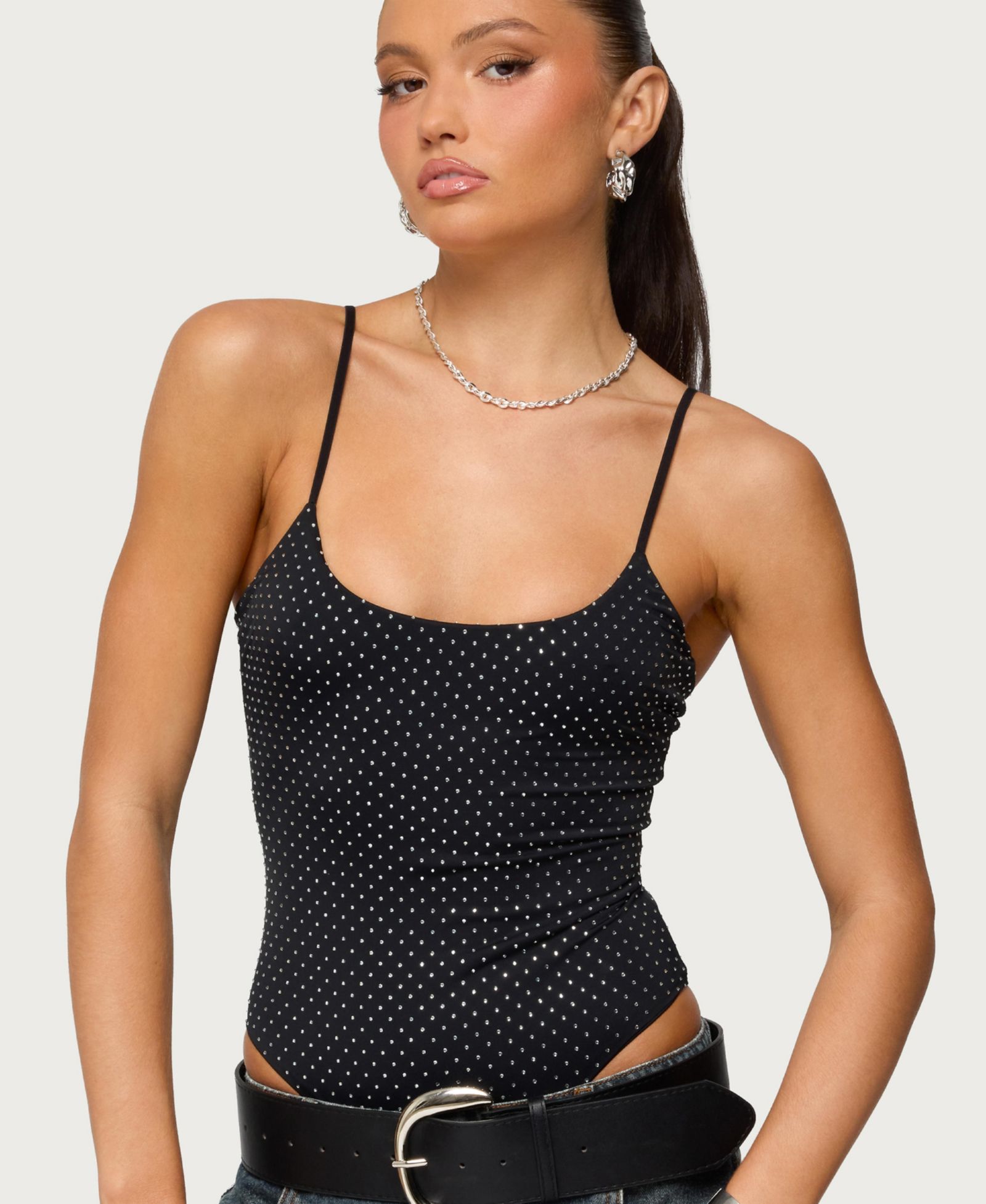Женский боди Edikted Georgey Rhinestone
