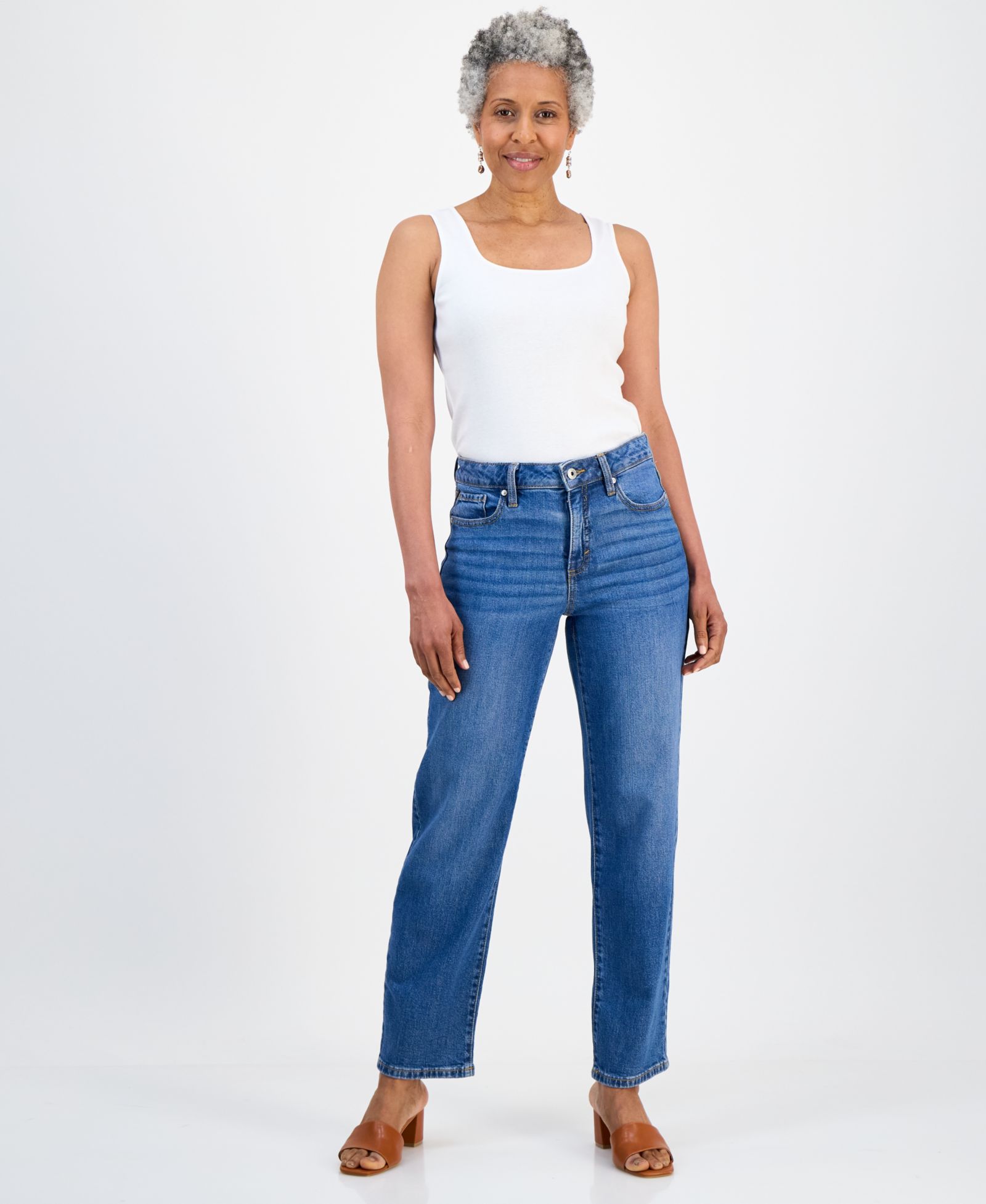 Style & Co Petite Mid-Rise Relax Straight-Leg Jeans, Macy's Exclusive