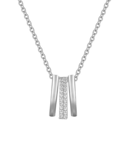 Подвеска Macy's Diamond Pendant Necklace (1/20 ct. t.w.) в стерлинговом серебре