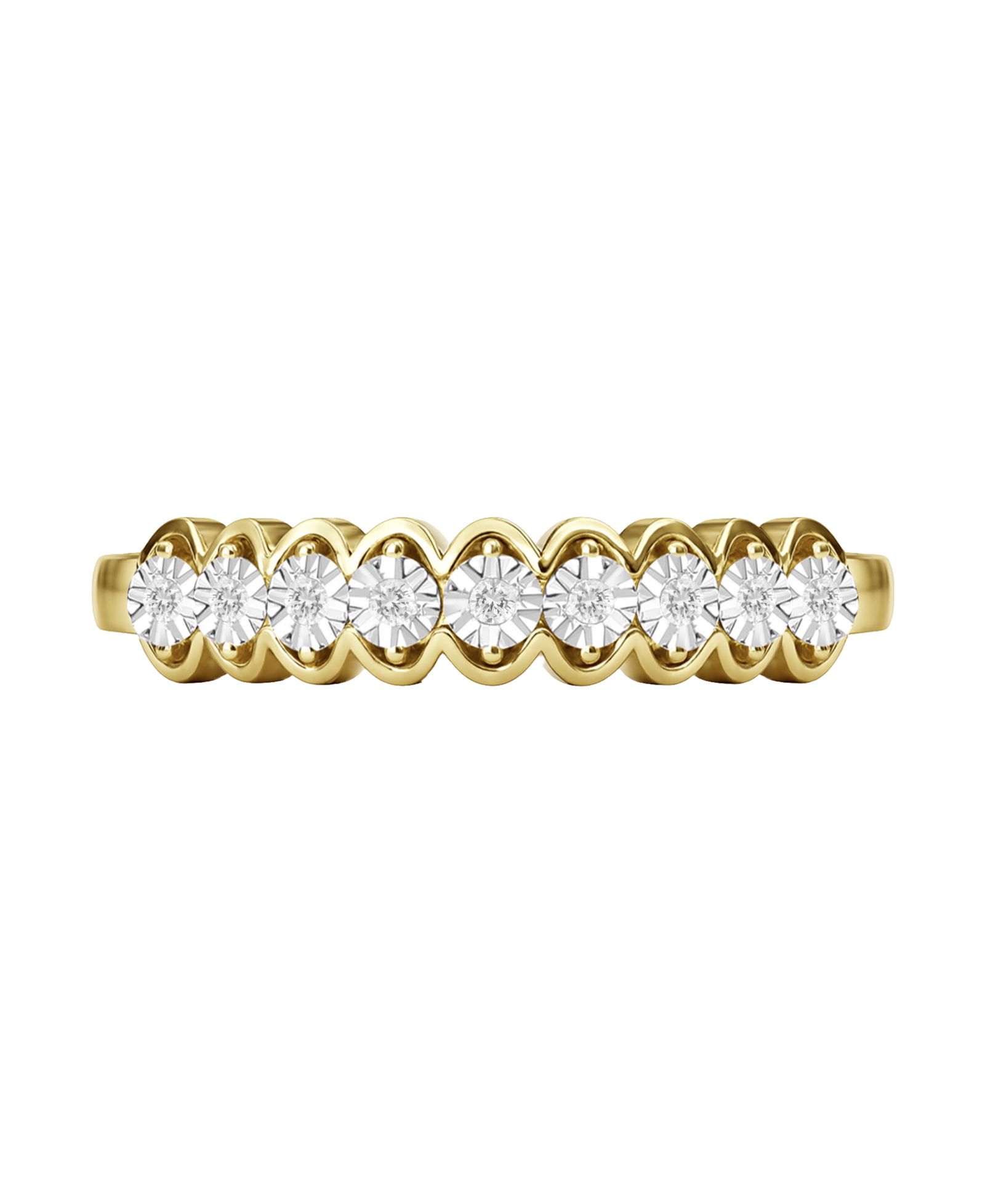 Macy's Diamond Ring (1/10 ct. t.w.) in 14k Gold Over Sterling Silver