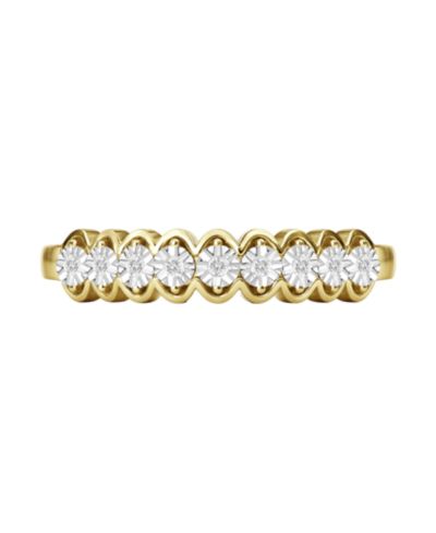 Кольцо с бриллиантом (1/10 ct. t.w.) в золоте 14k поверх стерлингового серебра