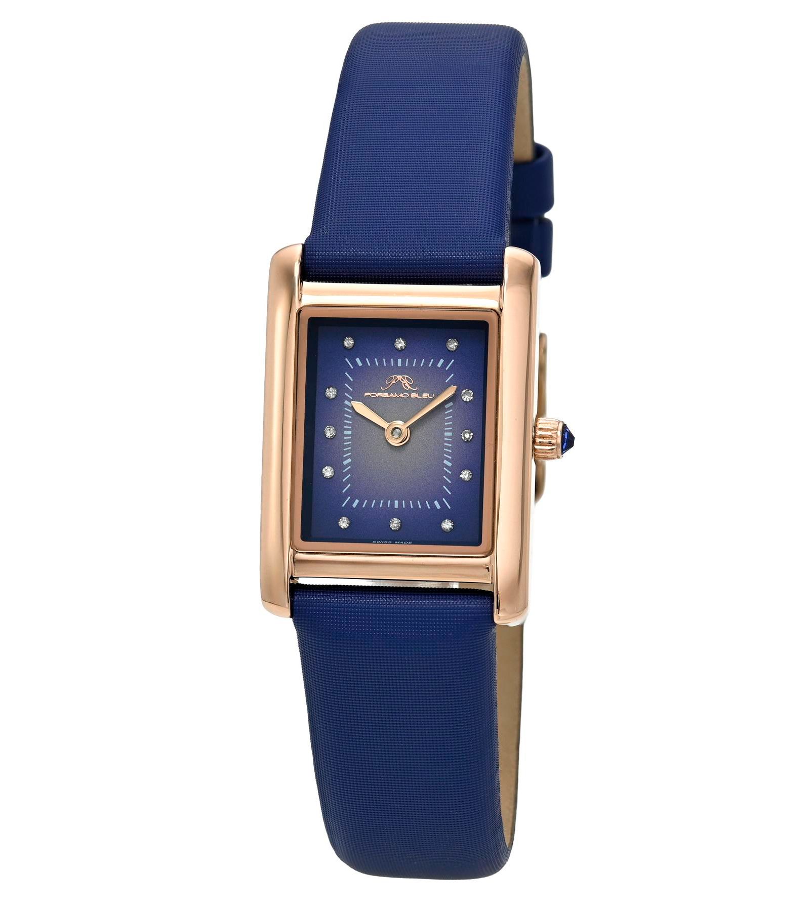 Porsamo Bleu Женские часы Karolina с синим сатиновым ремешком из натуральной кожи 30 mm