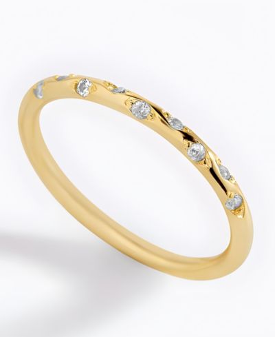 Mint & Lily Dainty Constellation Birthstone Ring in Gold Plated Sterling Silver