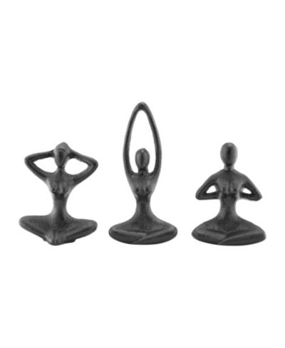 Danya B Набор из 3 скульптур из чугуна Peaceful Yoga Figures Dark Brown