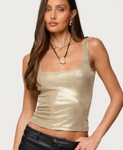 Женский топ Edikted Women's Laidie Metallic Tank