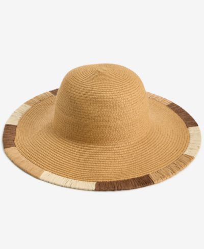 I.N.C. International Concept соломенная шляпа с вышивкой по краю Floppy Hat