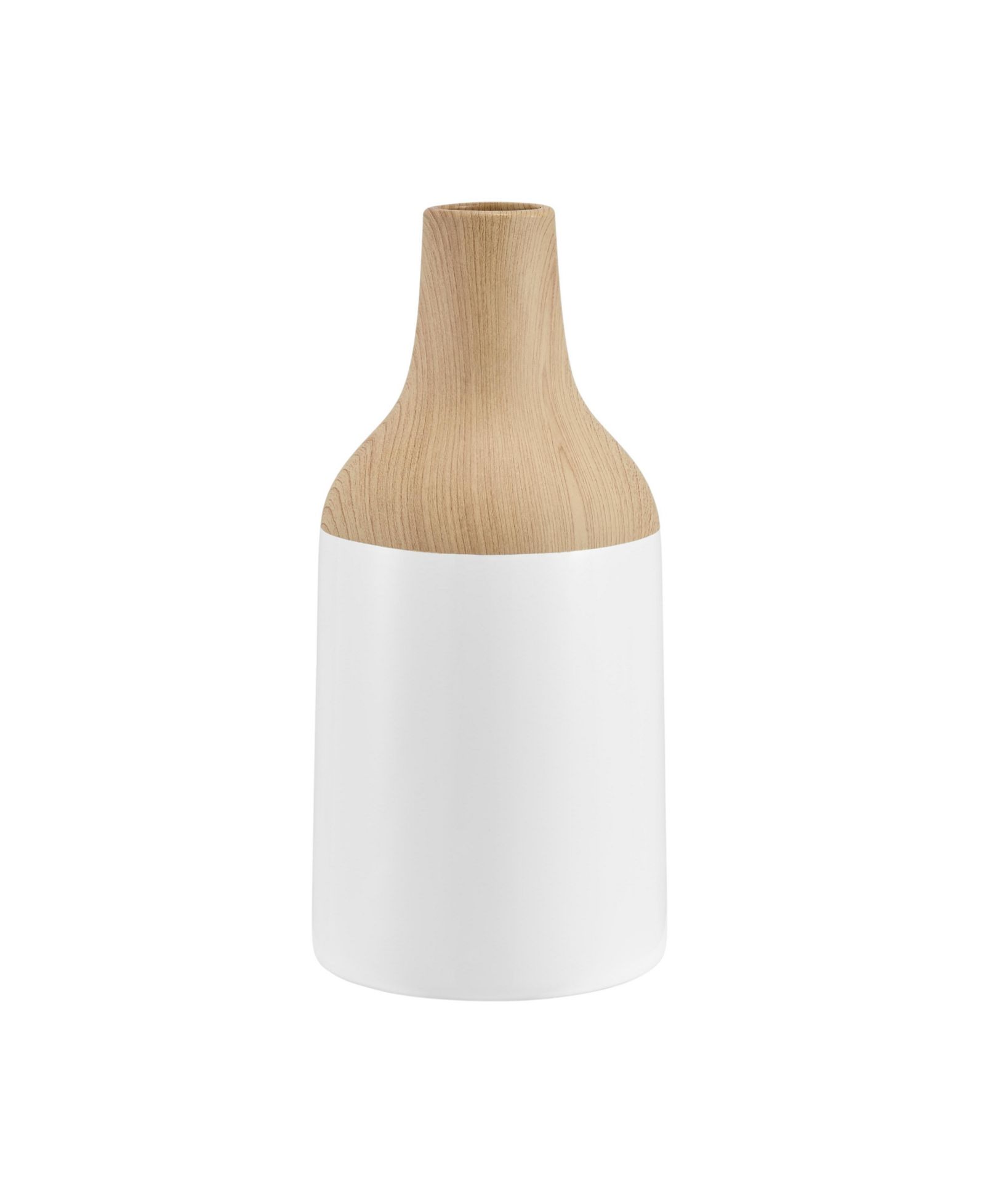 Danya B Nora Kanna Bottle Two Tone Tabletop Vase - White and Beech