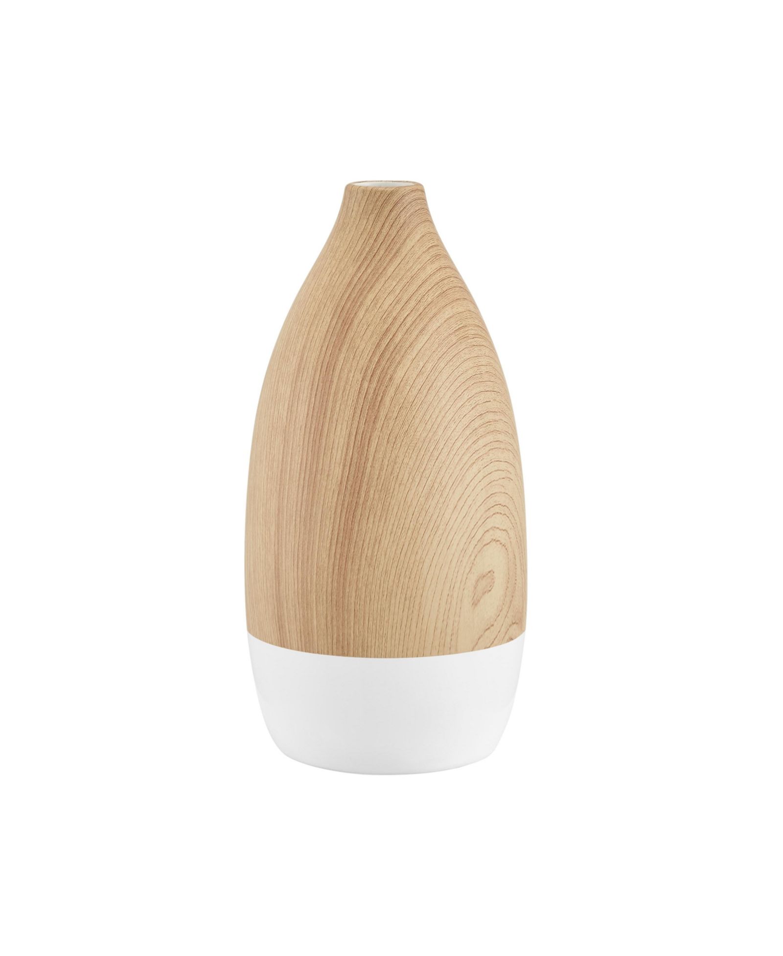 Danya B Nora Flask Teardrop Two Tone Tabletop Vase - White and Beech