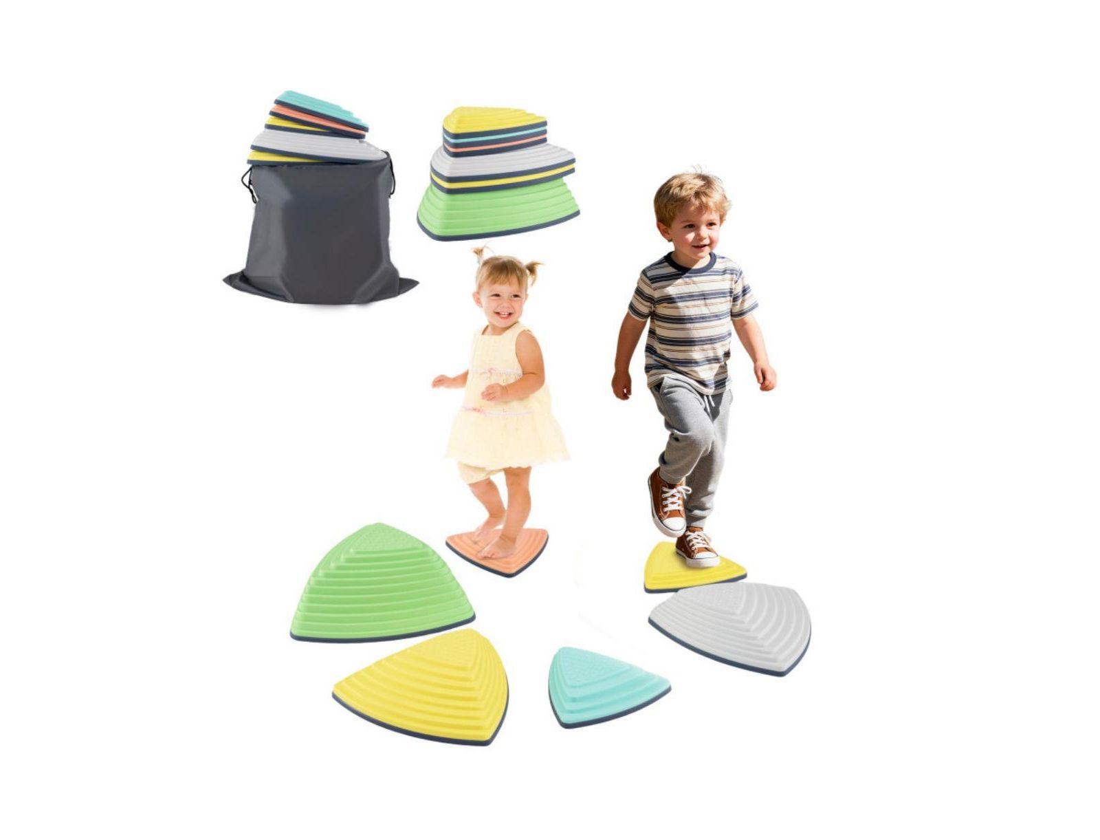 Набор камней для балансировки HONGGE Kids 6-Piece Set с нескользящей текстурированной поверхностью