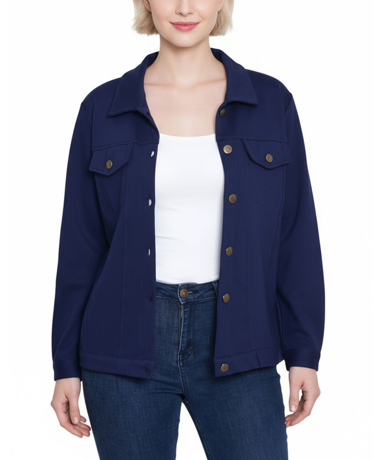Куртка NY Collection Petite Long Sleeve Ponte