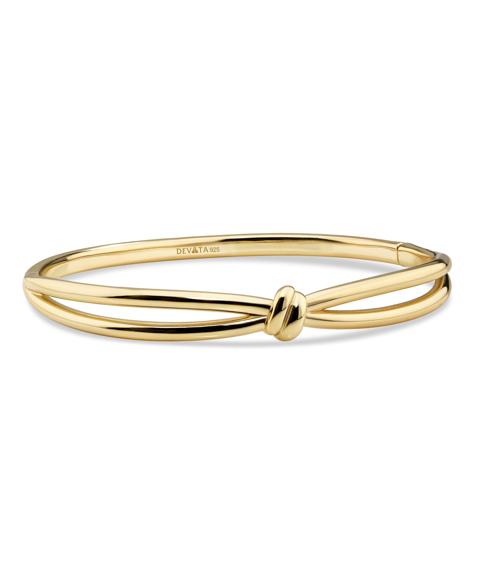 DEVATA Love Knot Bangle Bracelet in Plated Sterling