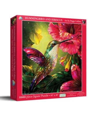 SunsOut Hummingbird and Hibiscus 1000 piece Jigsaw Puzzle for Adults