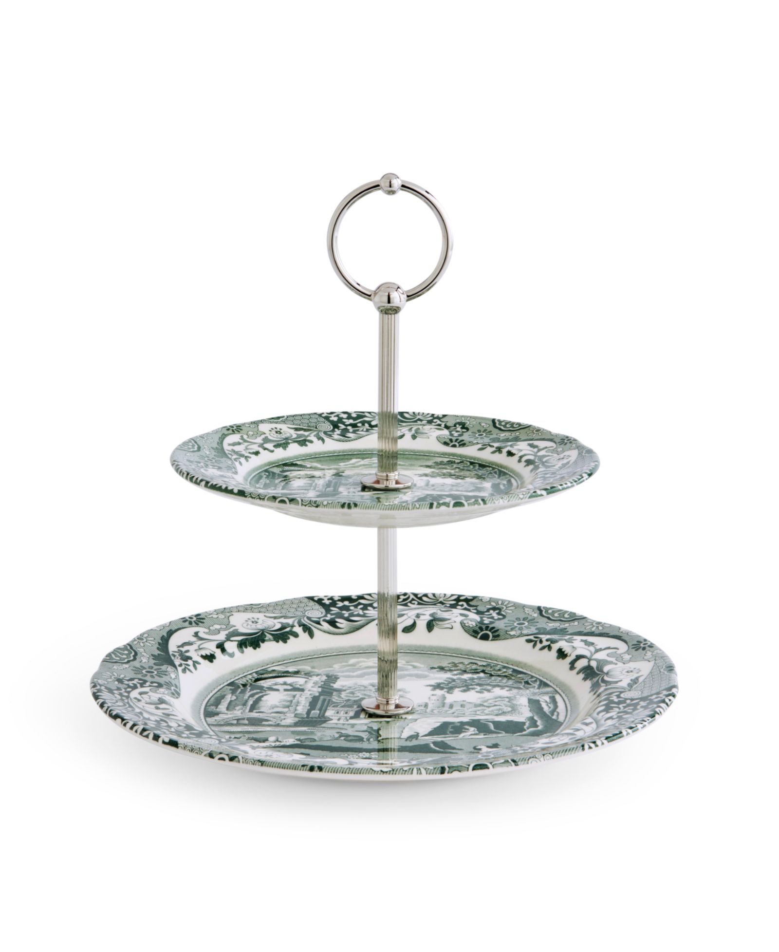 Spode Heritage Green Italian 2-Tier Cake Stand