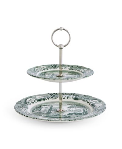 Spode Heritage Green Italian 2-Tier Cake Stand