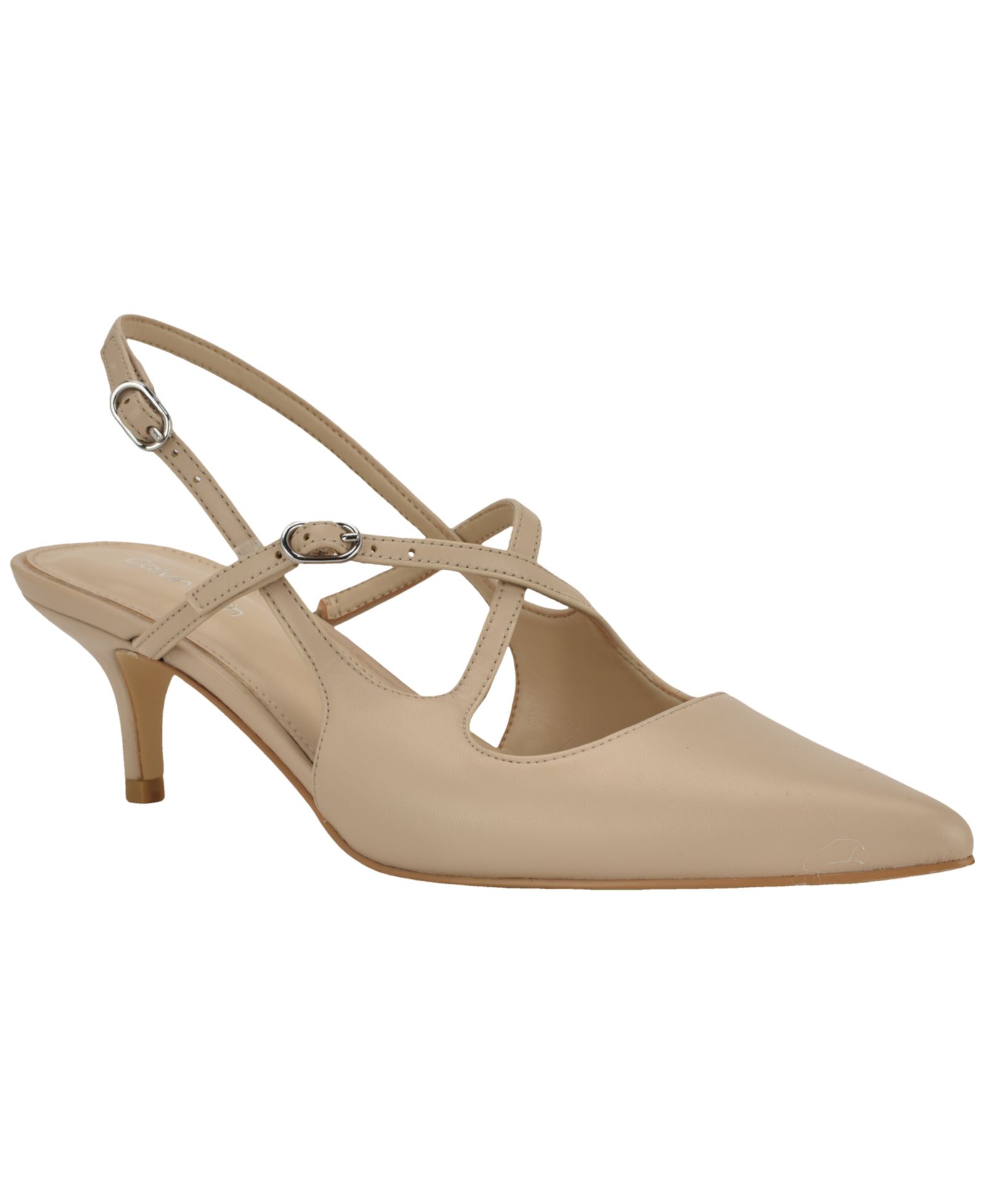 Calvin Klein Women's Vierra Strappy Slingback Kitten Heel Pumps