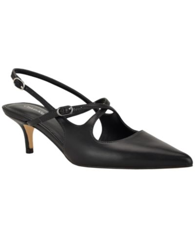 Calvin Klein Women's Vierra Strappy Slingback Kitten Heel Pumps