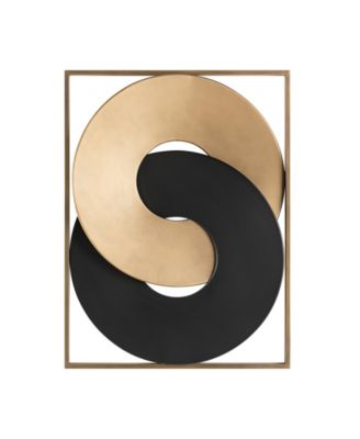 Danya B Металлическое настенное панно Danya B Gold and Black Intersecting Rings