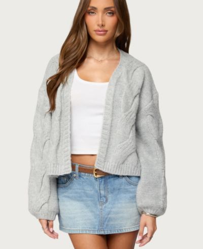 Женский вязаный кардиган Edikted Braiden Chunky Cable Knit