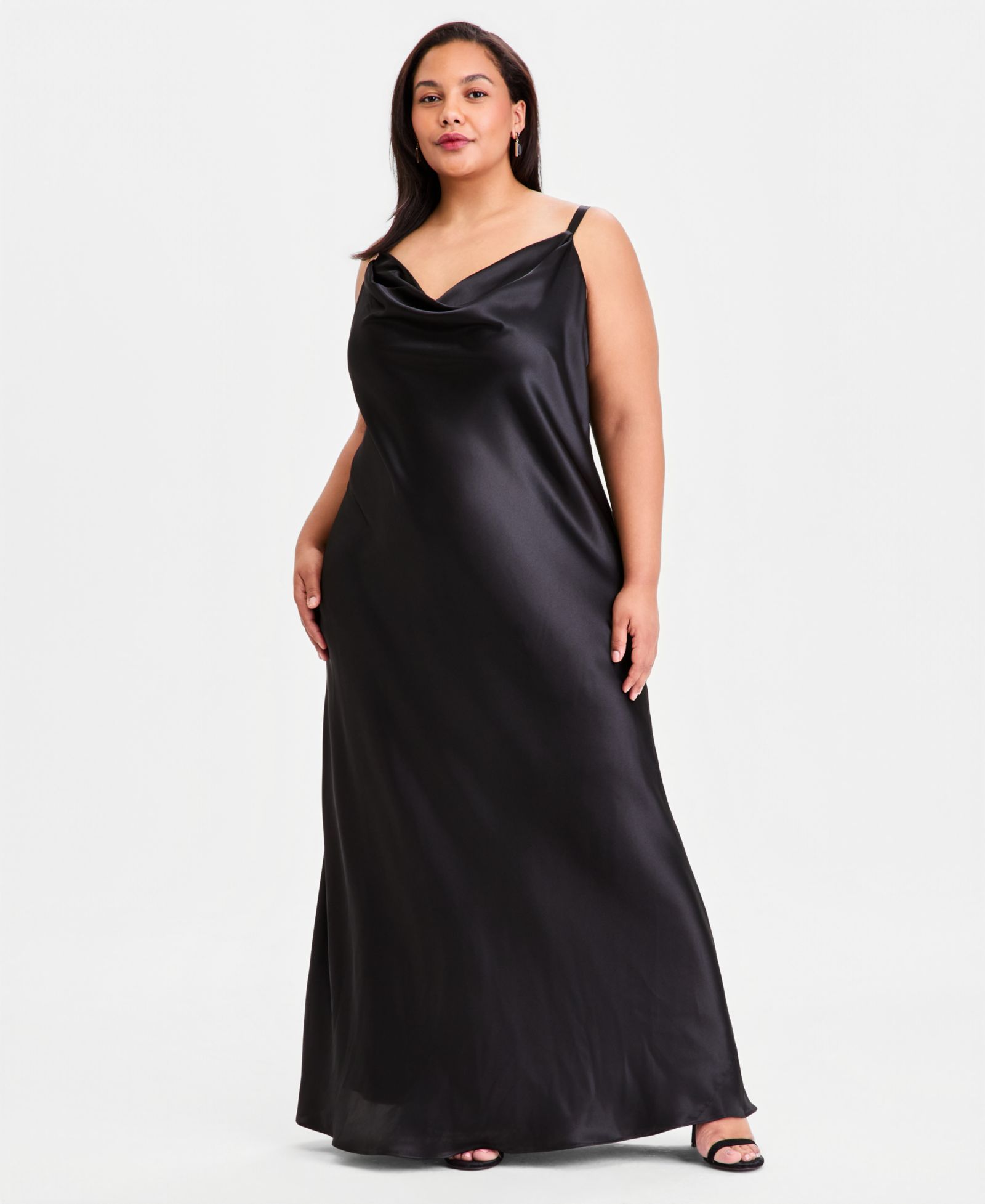 Morgan & Company Женское атласное платье макси с воротником-бюстье Plus Size