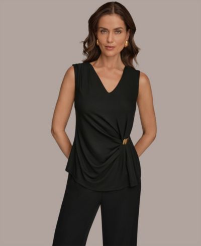 Donna Karan New York Женский топ без рукавов с V-образным вырезом