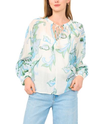 Vince Camuto Women's Long-Sleeve Oversized Tie-Front Top