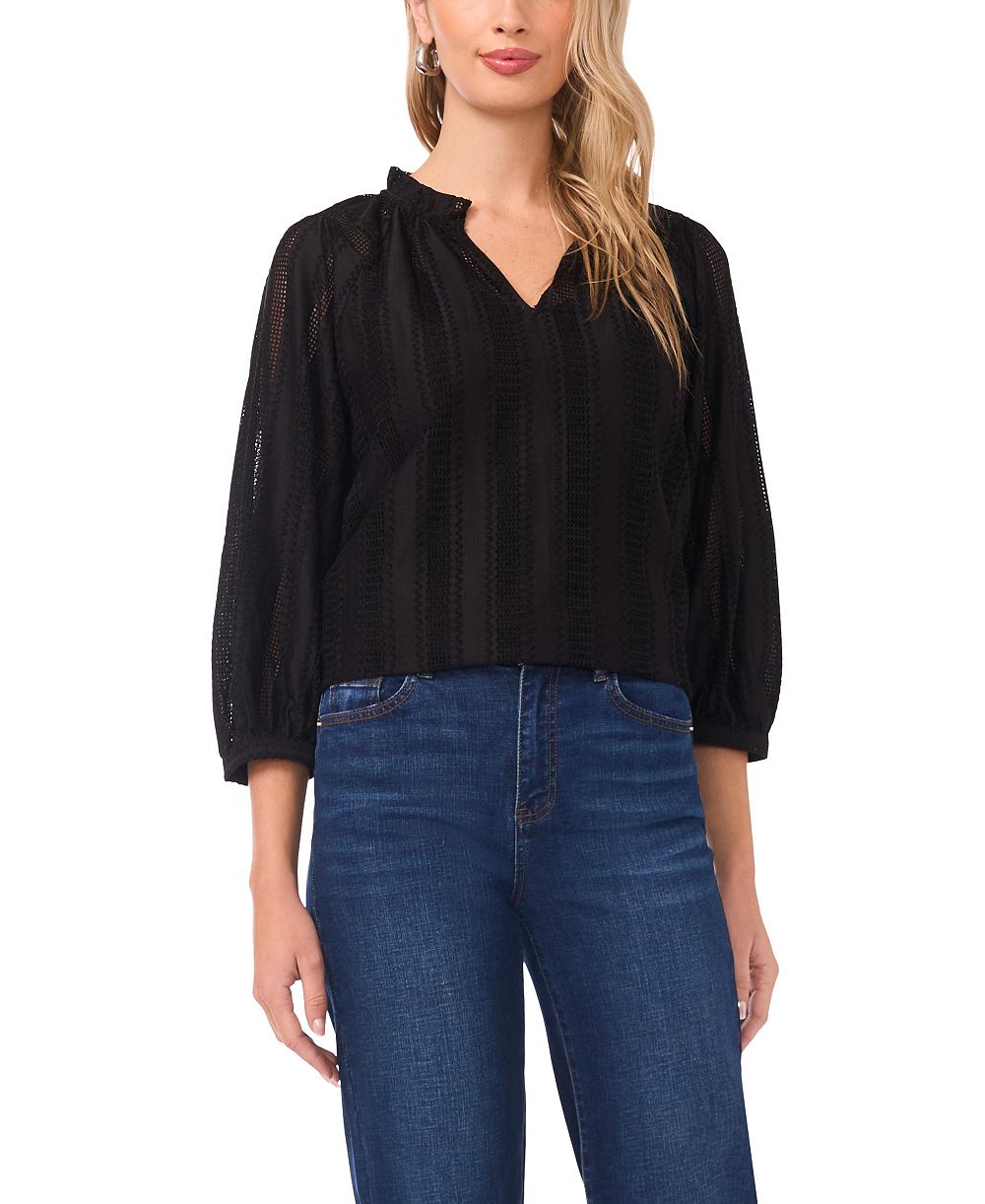 Vince Camuto Women's Raglan Peasant Sleeve V-Neck Blouse
