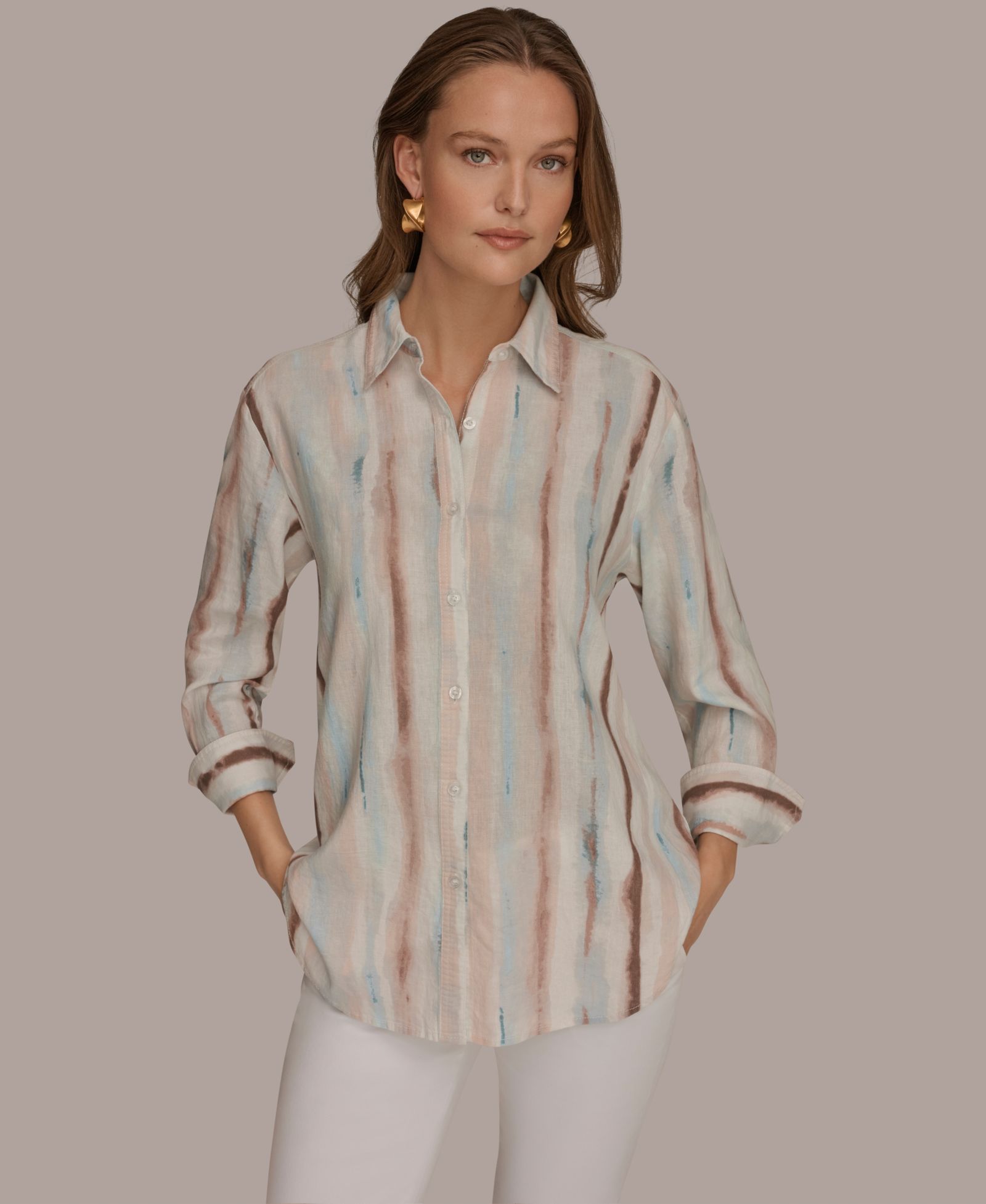 Donna Karan Weekend Women's Long-Sleeve Button-Front Shirt