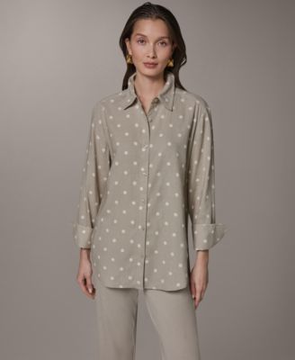 Donna Karan Weekend Женская рубашка с длинным рукавом на пуговицах