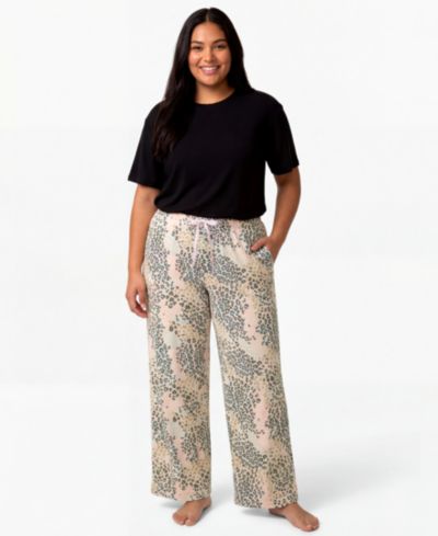 Hue Plus Size Mid-Rise Cotton Pajama Pants