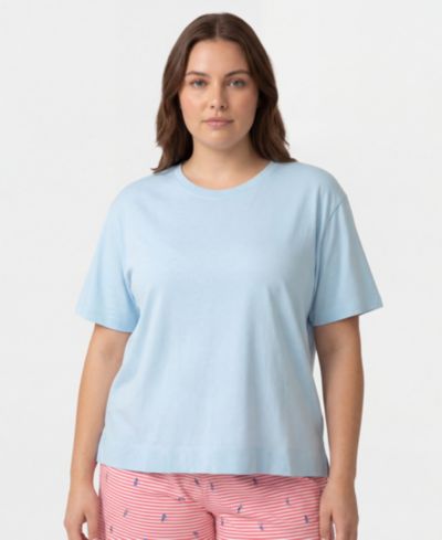 Hue Plus Size Short-Sleeve Boxy Sleep T-Shirt