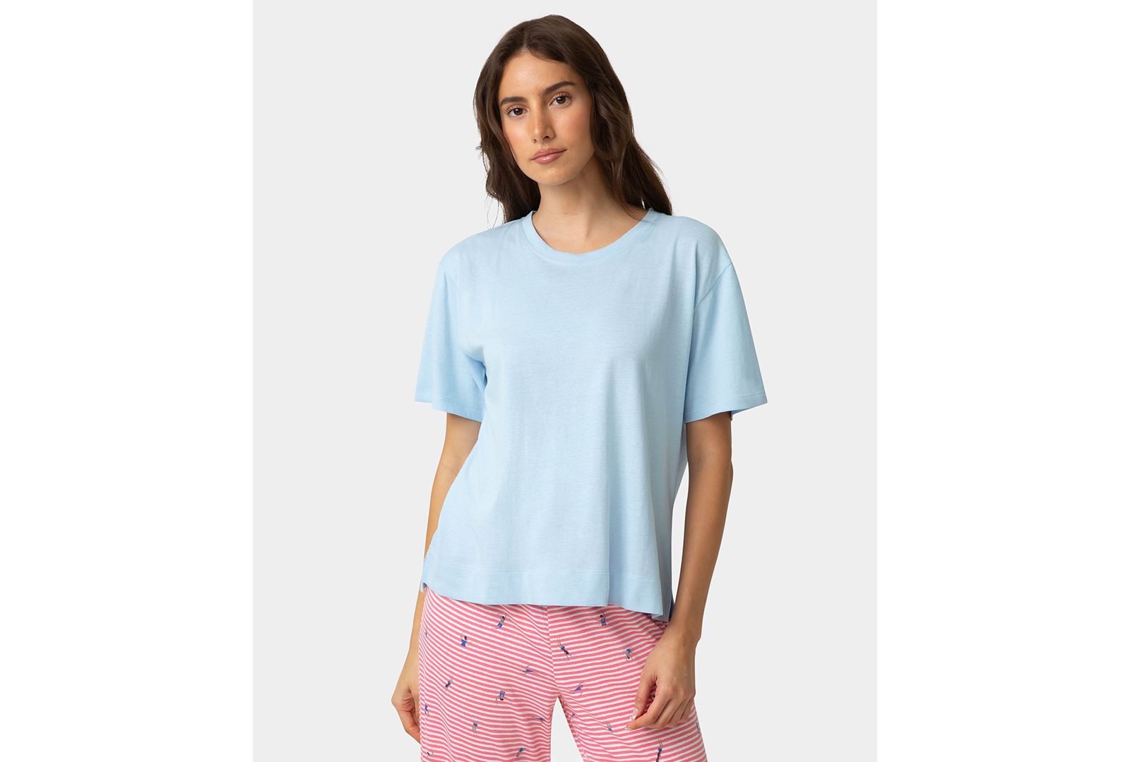 Hue Women's Cotton Short-Sleeve Boxy Sleep T-Shirt