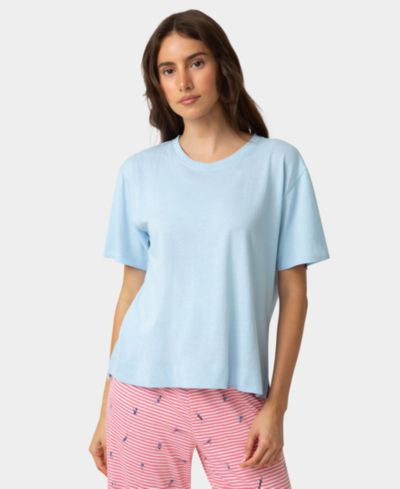 Hue Women's Cotton Short-Sleeve Boxy Sleep T-Shirt